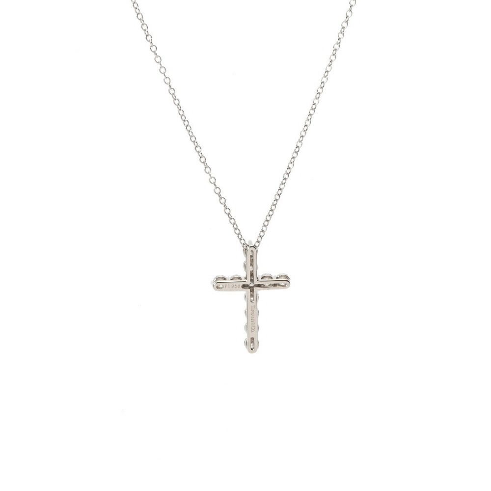 TIFFANY Cross Diamond Platinum Necklace - Picture 2 of 7